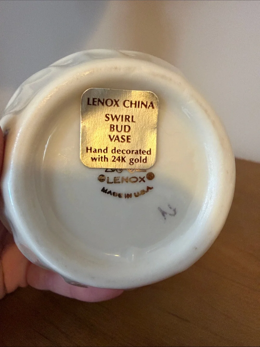 Lenox Richmond Collection Swirl Bud Vase.